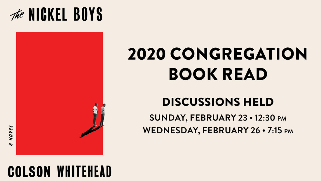 2020 Congregation book ready: The Nickel Boys by Colson Whitehead