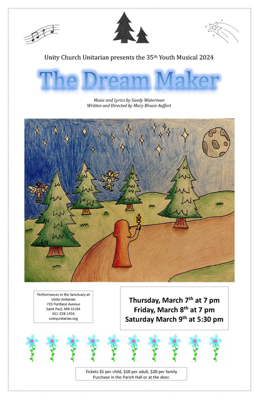 The dream maker with art that has a forest and fairies and a night sky with stars