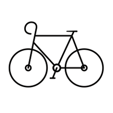 bicycle graphic in black and white