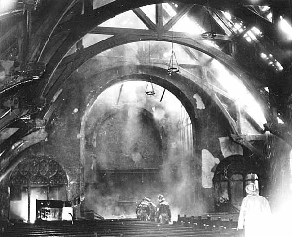 Sanctuary after the fire on February 12, 1963