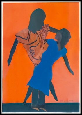 Melvin Smith: Jitterbug: two people dancing on an orange background